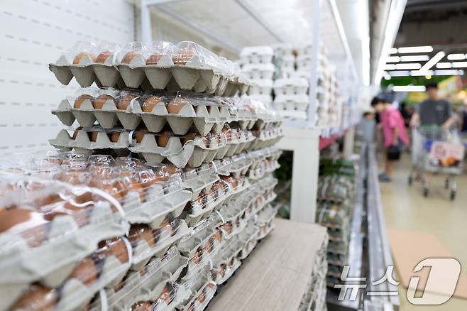 서울 시내의 한 대형마트에 계란이 진열돼 있다. 2025.6.22/뉴스1 ⓒ News1 이승배 기자