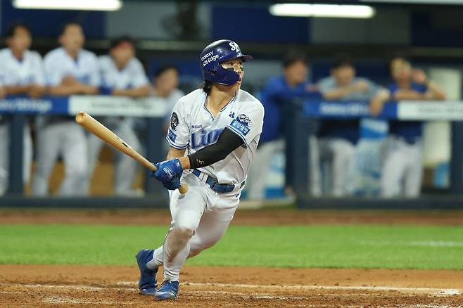 삼성 라이온즈 김성윤은 지난 5월 29일부터 타율 1위를 유지하고 있다. (삼성 라이온즈 제공)