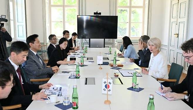 오세훈 서울시장이 1일(화) 오스트리아 빈에 위치한 국제반부패아카데미(IACA)에서 서울시의 청렴, 반부패 사례를 전파하고 있다ⓒ서울시 제공