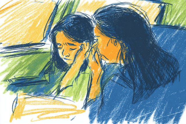 인공지능이 그린 김혜진씨와 김현주씨의 모습. 그래픽=손영하 기자·미드저니