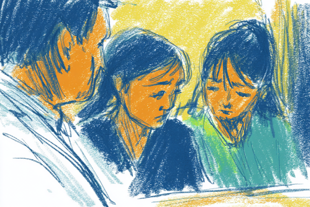 인공지능이 그린 김혜진씨와 김현주씨가 의사와 대화하는 모습. 그래픽=손영하 기자·미드저니