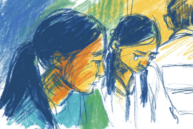 인공지능이 그린 김혜진씨와 김현주씨의 모습. 그래픽=손영하 기자·미드저니