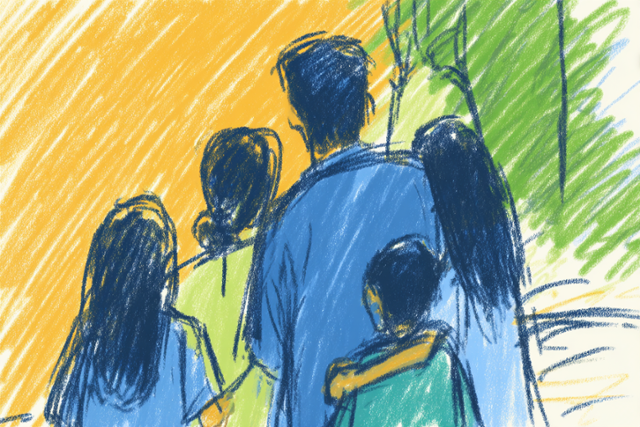 인공지능이 그린 김혜진씨의 가족. 그래픽=손영하 기자·미드저니