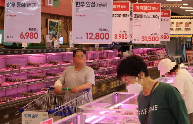 소비자물가가 두달만에 2%상승한 가운데 양재동 하나로마트에서 고객들이 쇼핑을 하고 있다. [이승환 기자]