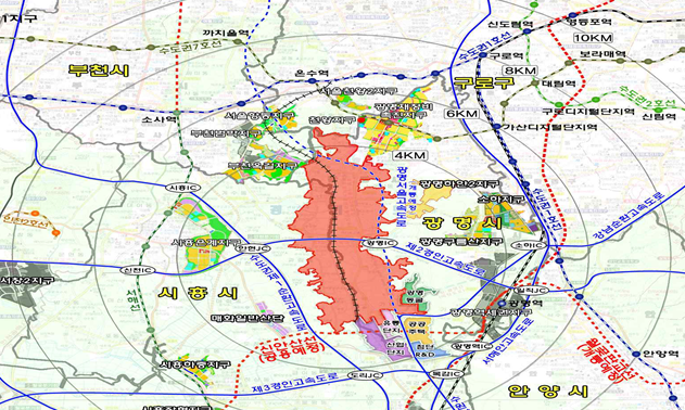 ▲광명시흥 공공주택지구 위치도 ⓒ경기도