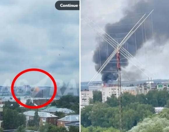 지난 1일(현지시간) 우크라이나군이 국경에서 1300㎞ 떨어진 러시아 중부 우드무르티야 공화국 이젭스크를 드론으로 공습했다. 엑스 캡처