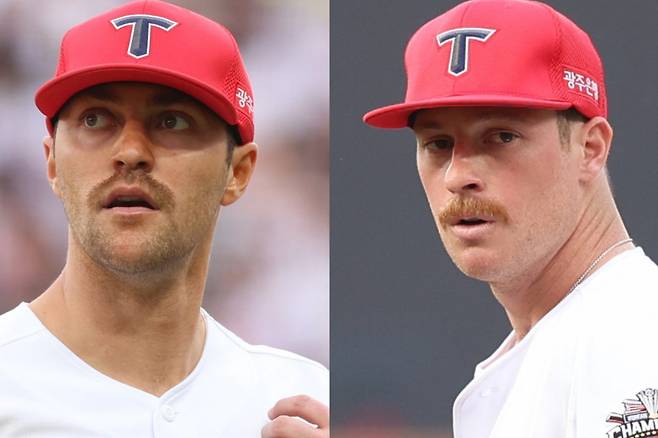 KIA는 전반기 막판 한화전에서 네일(왼쪽)과 올러 원투펀치를 내세울 예정이다. 사진제공|KIA 타이거즈