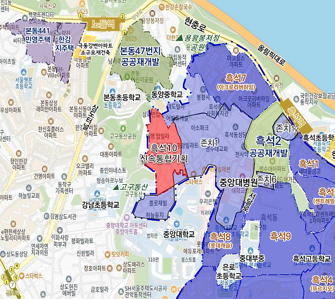 흑석동 204-104일대(흑석10) 위치도. 동작구 제공.