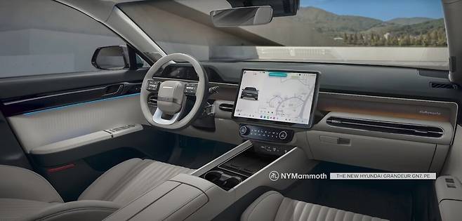 사진 : 플레오스 OS를 적용한 현대차 그랜저 페이스리프트 실내 예상도 (출처=NYMammoth)