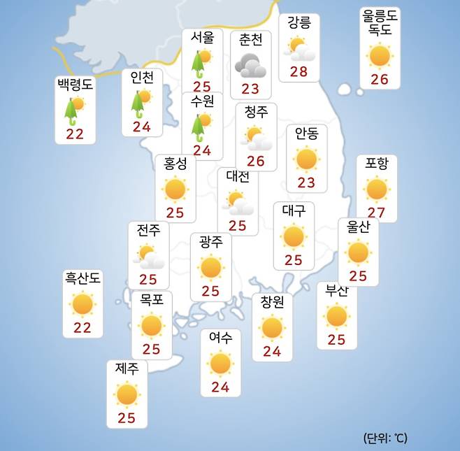 ⓒ기상청: 내일(4일) 오전 날씨