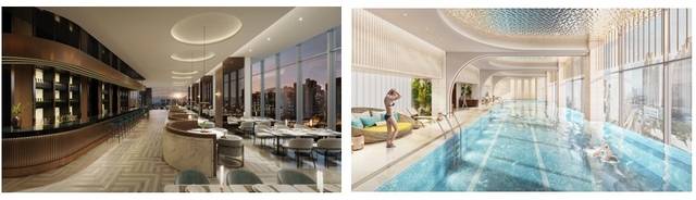 좌)리버뷰 아쿠아 풀, 우)시그니처 살롱