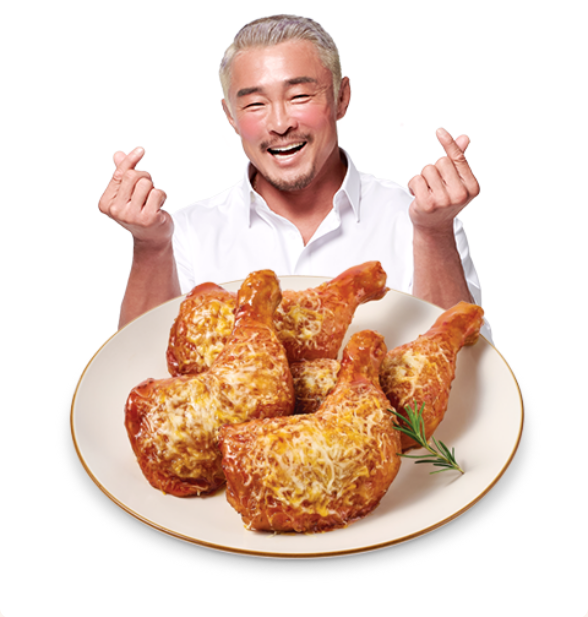 굽네 장각구이와 홍보모델 방송인 추성훈. 굽네치킨 홈페이지 갈무리