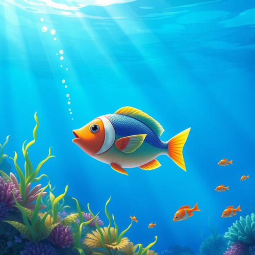 톡톡 과학 - 물고기는 어떻게 물속에서 숨 쉴 수 있을까? (AI로 이미지 생성)