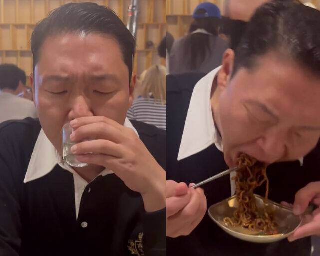 싸이가 공연 때문에 참아 왔던 술을 마셔 눈길을 끌었다. / 싸이 소셜미디어 캡처