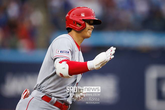 ▲ 오타니 쇼헤이는 LA 에인절스 시절이던 2023년 7월 29일 토론토 블루제이스와의 경기에서 1회초 홈런을 때렸다.