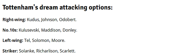 ▲ 손흥민은 없었다. 선뜻 이해되지 않는다. 토트넘하면 손흥민부터 생각나는 것이 일반적이다. 에이스이기도 하고, 팀의 주장으로 선수단 운용에 있어 리더에 대한 평을 내놓기 마련이다. 그런데도 프랭크 감독이 손흥민과 결별에 대해 해석할 여지를 남겼다. ⓒ 풋볼런던