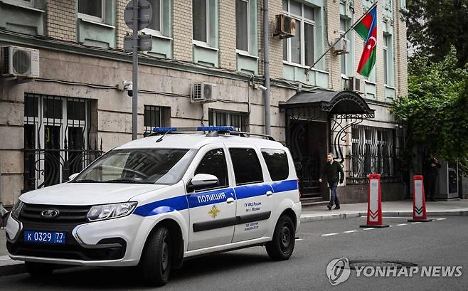 주러시아 아제르바이잔 대사관 모습 [AFP 연합뉴스 자료사진. 재판매 및 DB 금지]