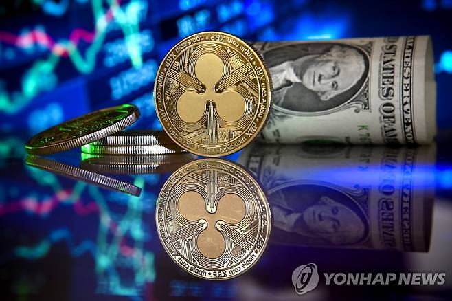 암호화폐 리플 코인 이미지 [EPA 연합뉴스 자료사진. 재판매 및 DB 금지]