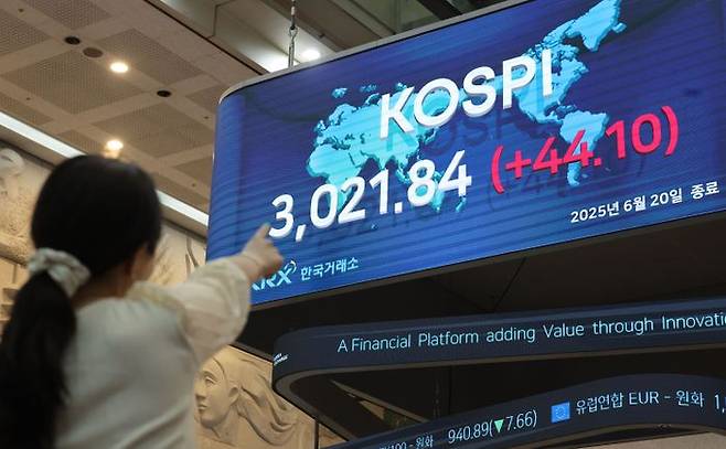 서울 여의도 한국거래소 서울사무소 마켓스퀘어에 지수가 표시돼 있다(자료사진). ⓒ뉴시스