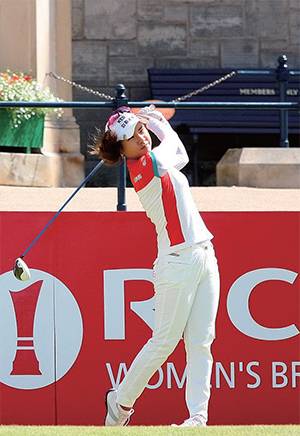 박희영이 2013년 8월 영국 스코틀랜드 세인트앤드루스 올드 코스에서 열린 2013 리코 브리티시 여자오픈에서 경기하고 있다. /위키미디어 커먼스