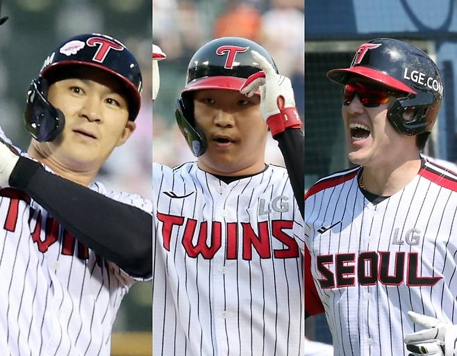 왼쪽부터 오지환, 문보경, 박동원. IS 포토