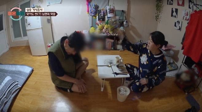 남편의 막말에 맥주페트병을 던지는 아내. /사진=JTBC '이혼숙려캠프' 캡처
