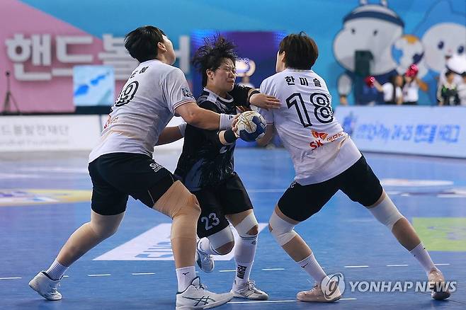 핸드볼 H리그 경기 모습.  [연합뉴스 자료사진]