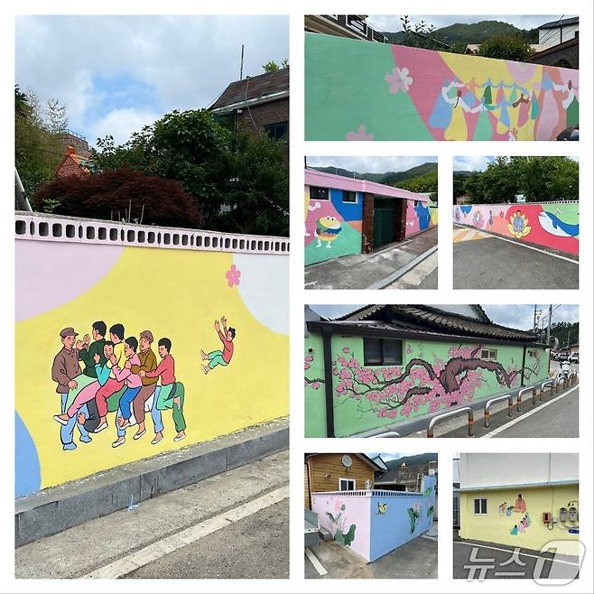 해남고 학생들이 '지역과 함께하는 벽화 재능나눔 프로젝트' 를 통해 그린 마을 벽화.(전남도교육청 제공, 재판매 및 DB 금지)/뉴스1