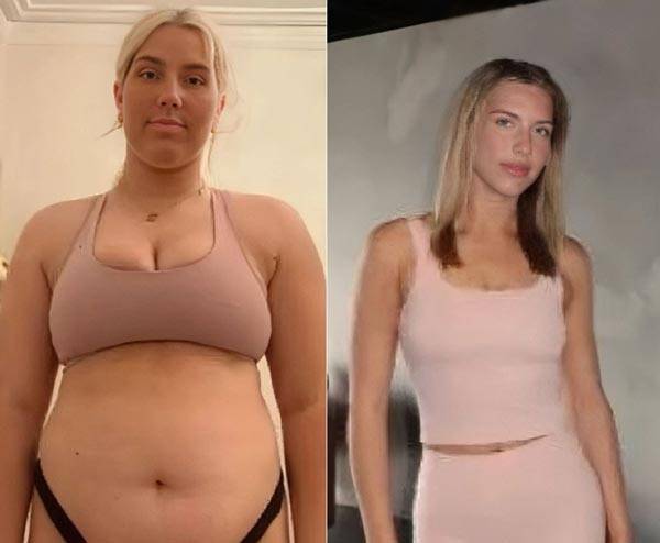 릴리아나 레르치​의 다이어트 전(왼)과 후(오)/사진=뉴욕포스트