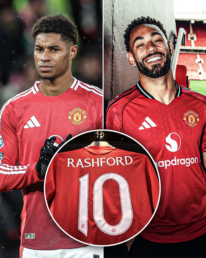 최근 구단에 이적을 요청한 래시포드(왼쪽). 그의 등번호인 10번은 이적생 마테우스 쿠냐에게 배정된 거로 알려졌다. 사진=ESPN