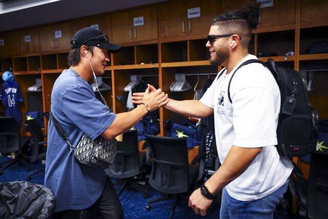 김하성과 탬파베이 동료의 인사/탬파베이 레이스 SNS