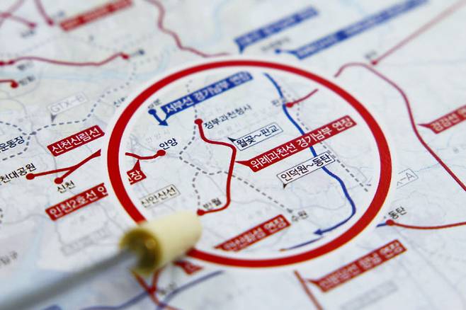 경기도 철도기본계획 반영 노선도. 사진=의왕시청