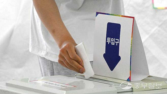 제21대 대통령선거일인 3일 오전 인천시 미추홀구 용현5동 제5투표소에서 한 유권자가 투표 하고 있다.정선식기자