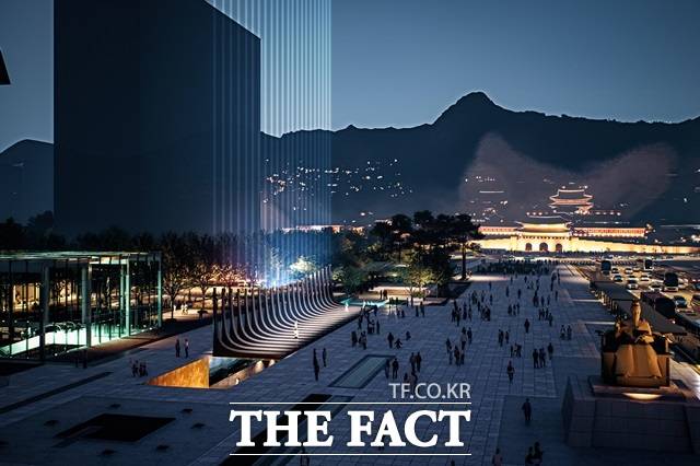 서울시가 추진 중인 광화문광장 '감사의정원' 돌기둥 설치 사업이 일부 국가의 석재 기증 거절과 설계 지연 등으로 일정에 차질을 빚고 있다. 서울시 광화문광장 감사의정원 조감도./서울시