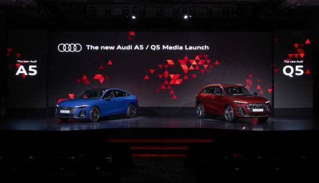 아우디코리아는 1일 서울 여의도 콘래드서울 호텔에서 가진 신차발표회에서 '더 뉴 아우디 A5(왼쪽)'와 '더 뉴 아우디 Q5'를 국내에 공식 출시했다. /아우디코리아