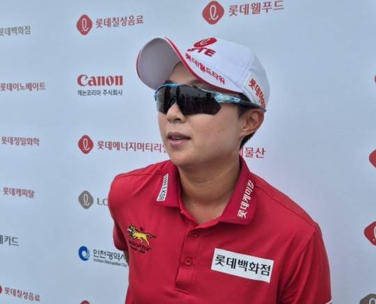 인터뷰하는 김효주 / 사진=연합뉴스