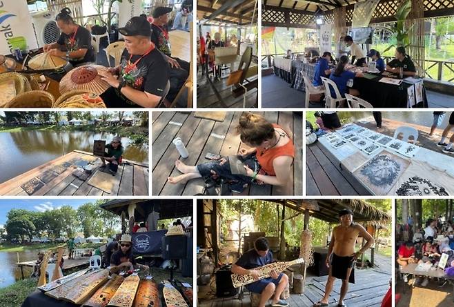 RWMF 축제장에서 각종 체험을 즐기고 있는 관광객 / 사진=홍지연 여행+ 기자