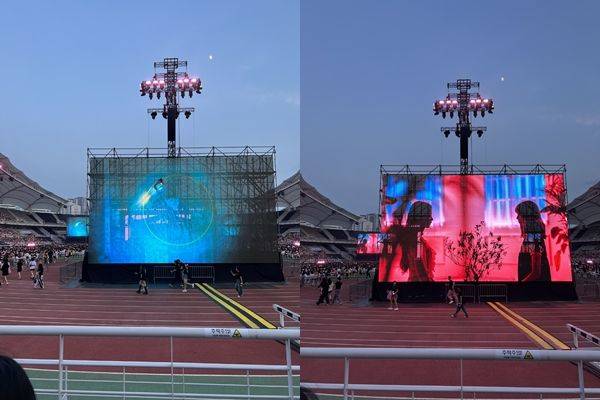 [서울=뉴시스] 블랙핑크 고양 콘서트 N3 구역 앞에 설치된 스크린. (사진=SNS 캡처) 2025.07.06. photo@newsis.com