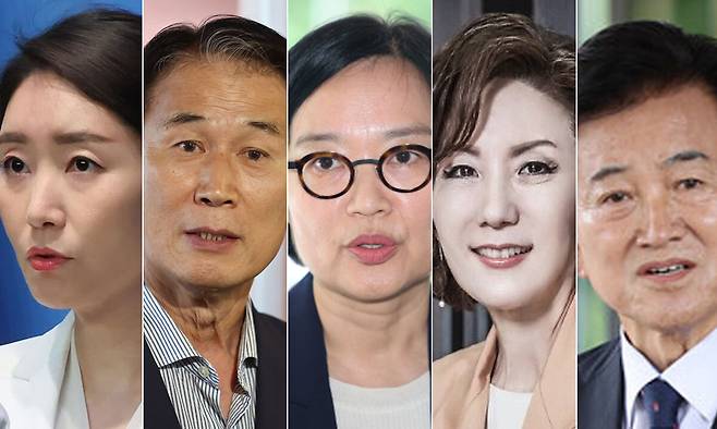 (왼쪽부터) 강선우, 권오을, 한성숙, 이진숙, 정동영