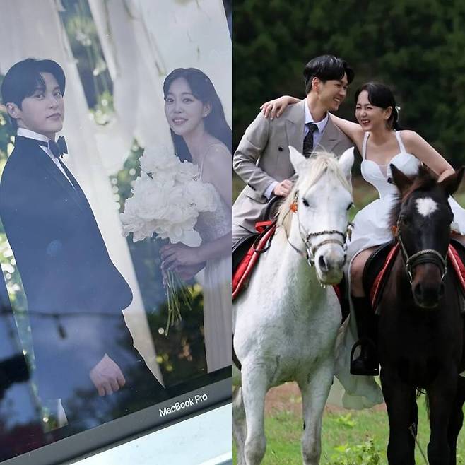 ▲ 윤선우-김가은(왼쪽), 변준필-강은비. 출처| 윤선우 SNS, 강은비 SNS