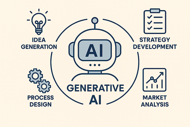 생성형 AI의 경영 기획 지원 기능〈출처-챗GPT〉