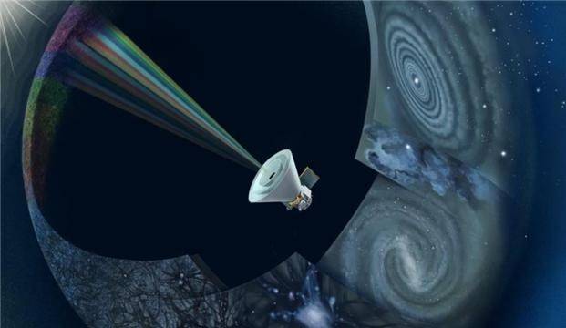 역사상 최초로 102가지 파장으로 우주를 지도화할 스피어엑스 일러스트 이미지.[나사(NASA) JPL-Caltech]