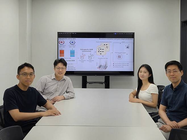 생명화학공학과 김현욱(왼쪽부터) 교수, 정해덕·임진아 박사과정생, 김유식 교수 [KAIST 제공]