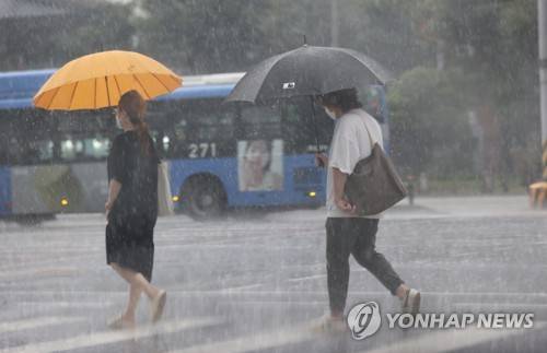 폭염 속 소나기 [연합뉴스 제공]