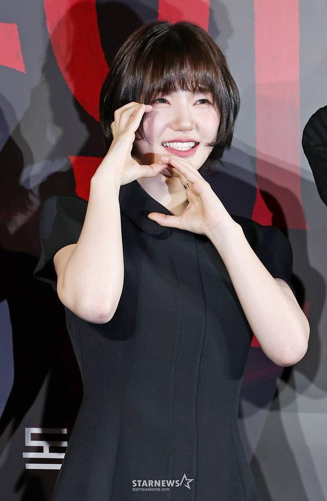 배우 이은샘이 7일 오후 서울 CGV용산아이파크몰에서 진행된 웨이브 오리지널 시리즈 'S라인' 제작발표회에 참석해 포즈를 취하고 있다. /2025.07.07 /사진=이동훈 photoguy@