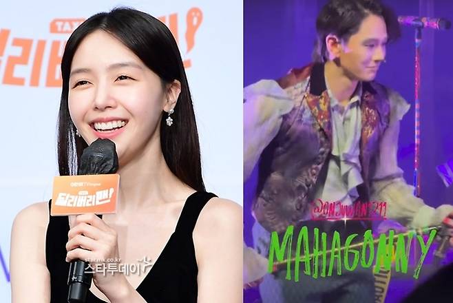 방민아, 뮤지컬 ‘마하고니’ 출연 중인 온주완. 사진ㅣ스타투데이DB, 방민아 SNS