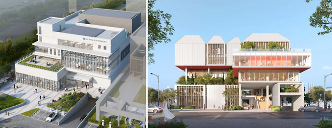 대구 중구 복지누리 반다비 체육센터(왼쪽)와 중구 구립공공도서관 조감도. 중구청 제공