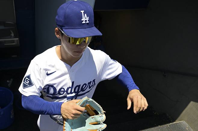 경기 준비를 하고 있는 김혜성. Imagn Images연합뉴스