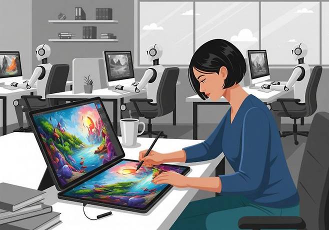 모두가 AI로 콘텐츠를 만들 수 있는 시대에 진짜 경쟁력은 잘 만들기가 아니라 '다르게 보는 것'이다. 이미지 = 구글 제미나이