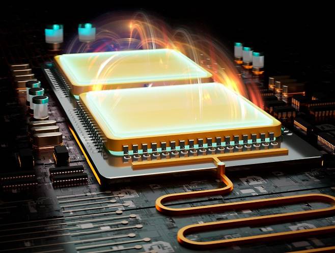 결맞음 시간이 긴 초전도 방식(트랜스몬) 큐비트로 만든 양자프로세서를 표현한 그림. Alexandr Kakinen 제공